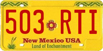NM license plate 503RTI