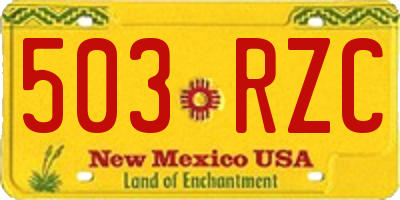 NM license plate 503RZC