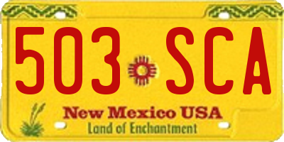 NM license plate 503SCA