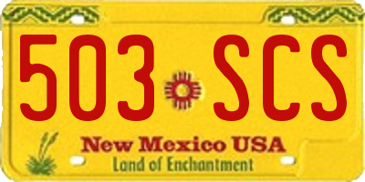 NM license plate 503SCS