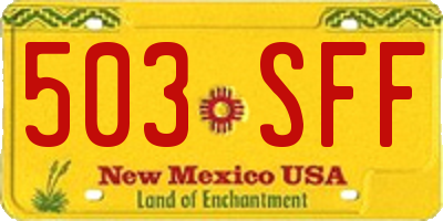 NM license plate 503SFF