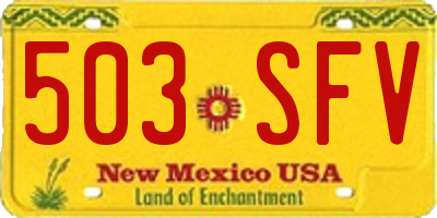 NM license plate 503SFV