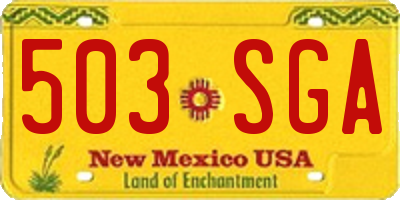 NM license plate 503SGA