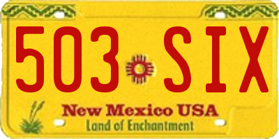 NM license plate 503SIX