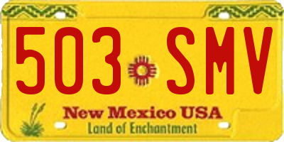 NM license plate 503SMV