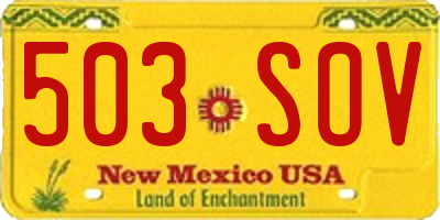 NM license plate 503SOV