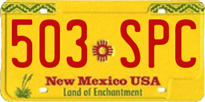 NM license plate 503SPC