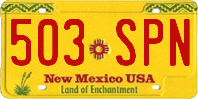 NM license plate 503SPN
