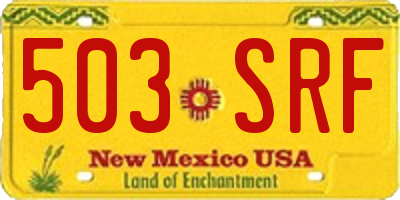 NM license plate 503SRF
