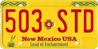 NM license plate 503STD