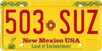 NM license plate 503SUZ