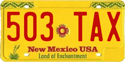 NM license plate 503TAX