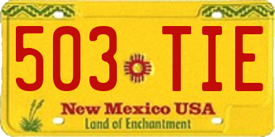 NM license plate 503TIE