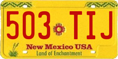 NM license plate 503TIJ