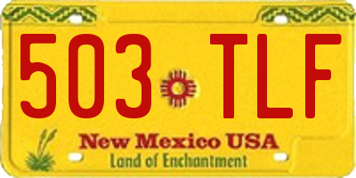 NM license plate 503TLF