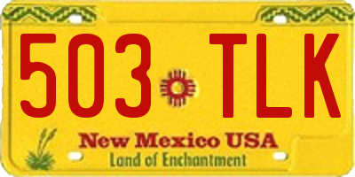 NM license plate 503TLK