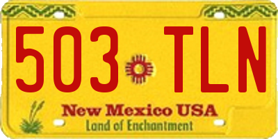 NM license plate 503TLN