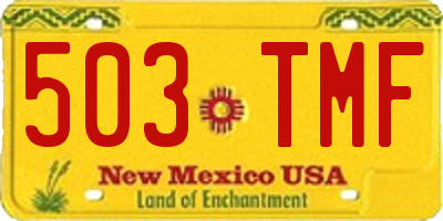 NM license plate 503TMF