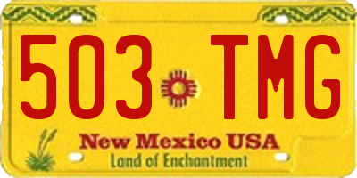 NM license plate 503TMG