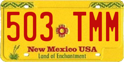 NM license plate 503TMM