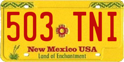 NM license plate 503TNI