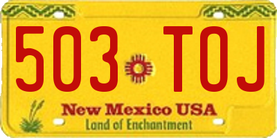 NM license plate 503TOJ