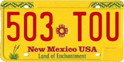 NM license plate 503TOU