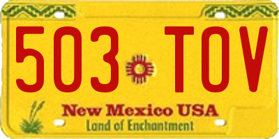 NM license plate 503TOV