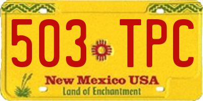 NM license plate 503TPC