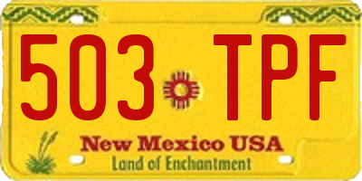 NM license plate 503TPF
