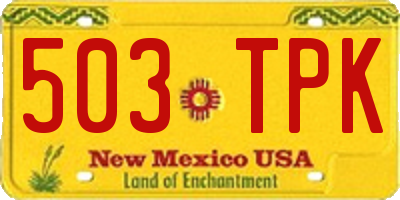NM license plate 503TPK