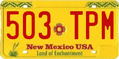 NM license plate 503TPM