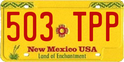NM license plate 503TPP
