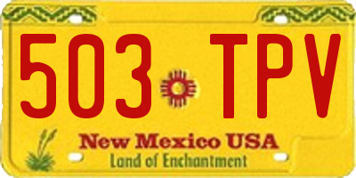 NM license plate 503TPV