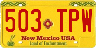 NM license plate 503TPW