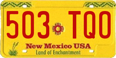 NM license plate 503TQO