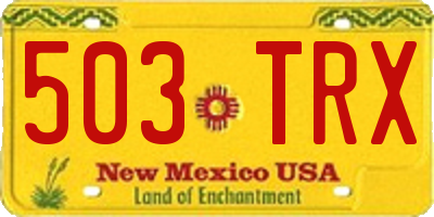 NM license plate 503TRX