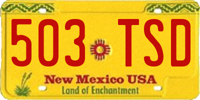 NM license plate 503TSD