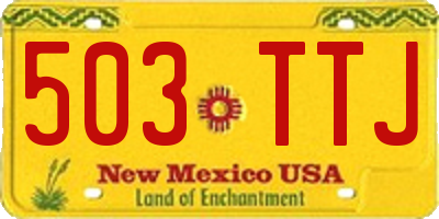 NM license plate 503TTJ