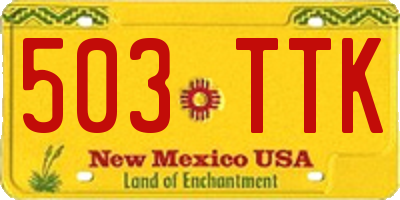 NM license plate 503TTK