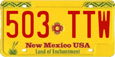 NM license plate 503TTW