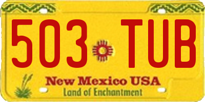 NM license plate 503TUB