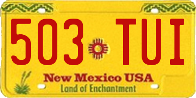NM license plate 503TUI