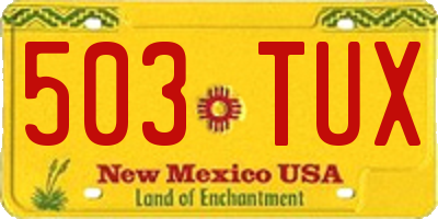NM license plate 503TUX