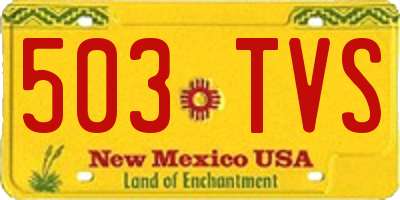 NM license plate 503TVS
