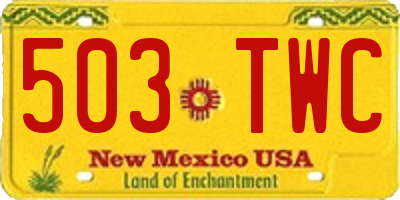 NM license plate 503TWC