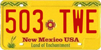 NM license plate 503TWE