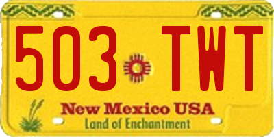 NM license plate 503TWT
