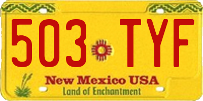 NM license plate 503TYF