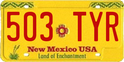 NM license plate 503TYR